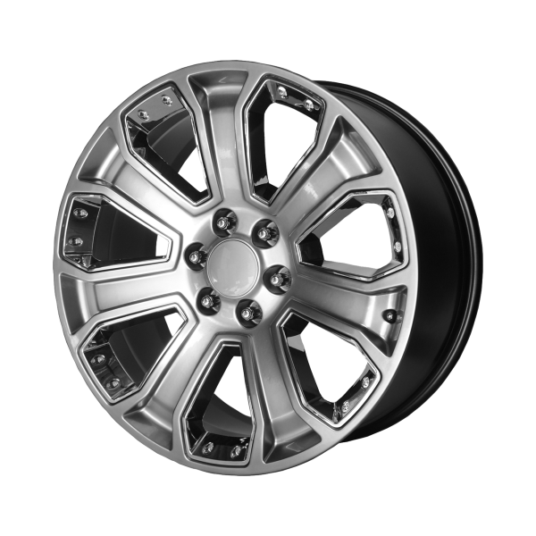 Performance Replicas - Performance Replicas PR113 20X9 6X5.5 Hyper Silver Dark With Chrome Accents|113HC-295824