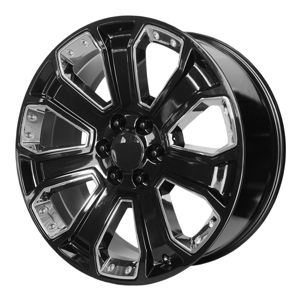 Performance Replicas - Performance Replicas PR162 22X9 6X5.5 Gloss Black With Chrome Accents|162GC-2295824