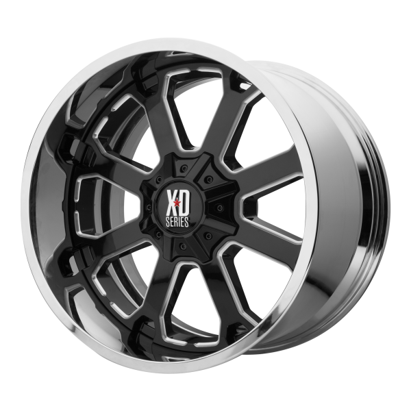 XD - XD XD202 BUCK 25 20X10 5X5.0/5.5 Gloss Black Milled Center Chrome Lip|XD202-20103518NBC