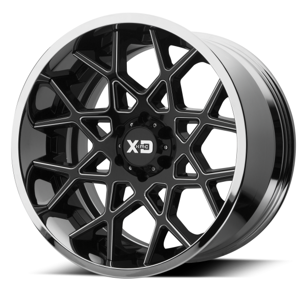 XD - XD XD203 CHOPSTIX 20X10 8X180 Gloss Black Milled Center Chrome Lip|XD203-20108818NBC