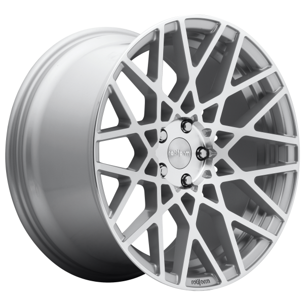 Rotiform 1PC - Rotiform 1PC R110 BLQ 18X8.5 5X112 Gloss Silver Machined|R110188543+35