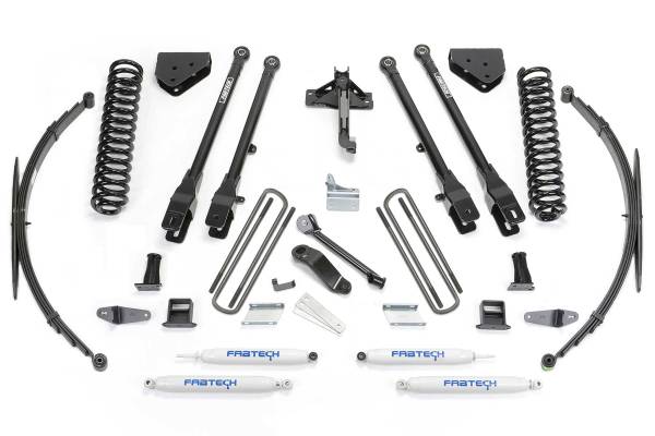 Fabtech - Fabtech 8" 4LINK SYS W/COILS & RR LF SPRNGS & PERF SHKS 2008-16 FORD F250/350 4WD K2129