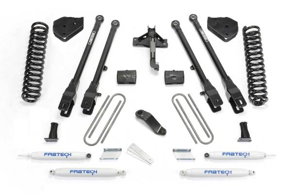 Fabtech - Fabtech 6" 4LINK SYS W/COILS & PERF SHKS 2017 FORD F450/F550 4WD DIESEL K2284