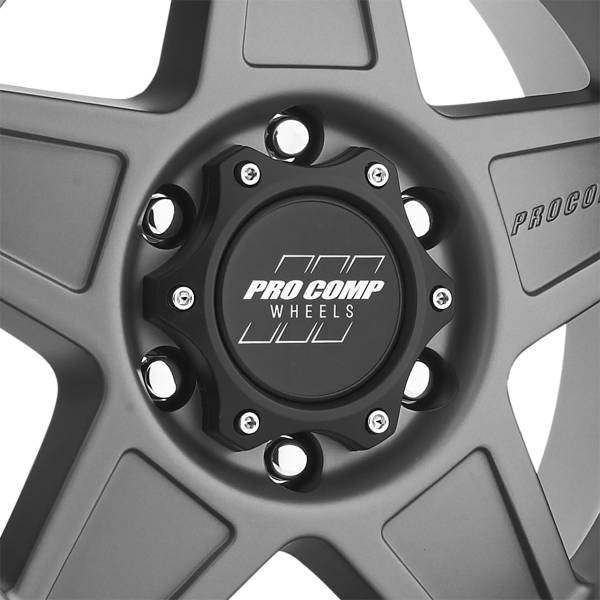 Pro Comp Wheels - Pro Comp Wheels Predator Matte Graphite 17x8.5 6x5.5 4.75BS Offset 0mm Cap P/N 503434200 2635-78583