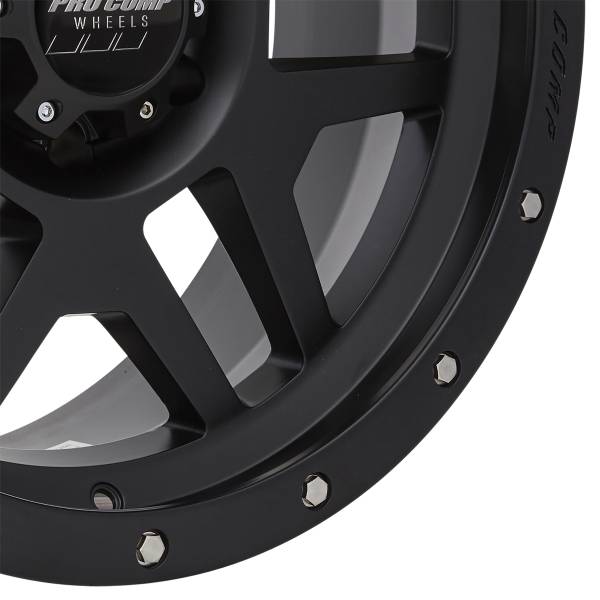 Pro Comp Wheels - Pro Comp Wheels Phaser Satin Black 20x9 6x5.5 4.5BS Offset -12mm Cap P/N 5041635000 5041-298345