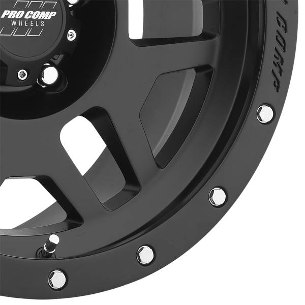 Pro Comp Wheels - Pro Comp Wheels Phaser Satin Black 18x9 5x150 5.5BS Offset 12mm Cap P/N 5041555000 5041-895555