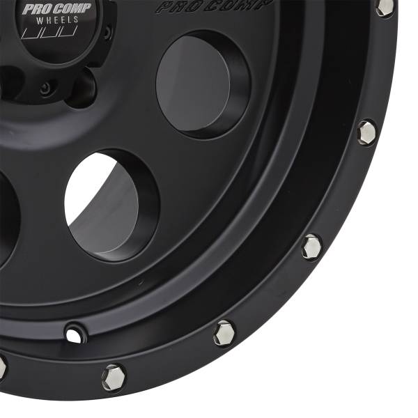 Pro Comp Wheels - Pro Comp Wheels Proxy Satin Black 17x9 5x5.5 4.75BS Offset -6mm Cap P/N 504442500 5045-7985