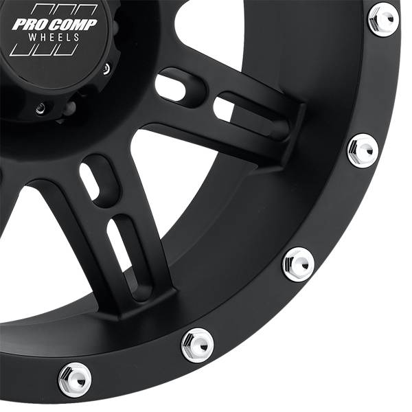 Pro Comp Wheels - Pro Comp Wheels Stryker Matte Black 16x8 6x5.5 4.5BS Offset 0mm Cap P/N 703165500 7031-6883