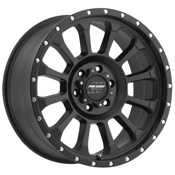 Pro Comp Wheels - Pro Comp Wheels Rockwell Satin Black 17x8.5 6x5.5 4.75BS Offset 0mm Cap P/N 503442500 5034-78583