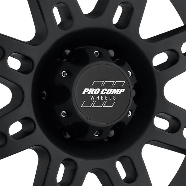 Pro Comp Wheels - Pro Comp Wheels Stryker Matte Black 18x9 6x5.5 5BS Offset 0mm Cap P/N 703165500 7031-8983