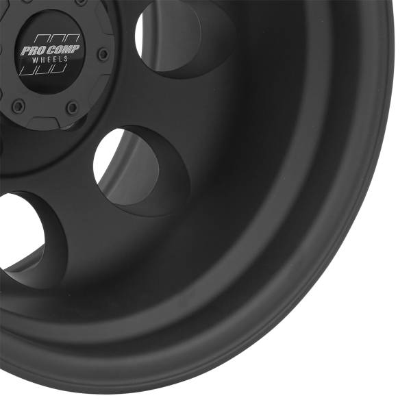 Pro Comp Wheels - Pro Comp Wheels Vintage Matte Black 15x10 6x5.5 3.625BS Offset -47mm Cap P/N 8425041 7069-5183