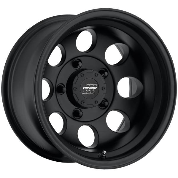 Pro Comp Wheels - Pro Comp Wheels Vintage Matte Black 17x9 5x5 4.75BS Offset -6mm Cap P/N 8327041 7069-7973