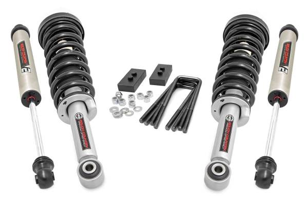 Rough Country - Rough Country 2in Ford Leveling Lift Kit, Lifted Struts and V2 Shocks (09-13 F-150) 56871
