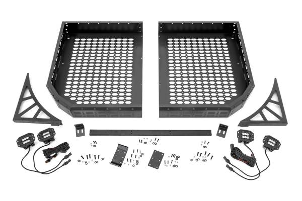 Rough Country - Rough Country Polaris Rear Cargo Rack w/ Cube Lights (19-20 Ranger 1000XP) 93057