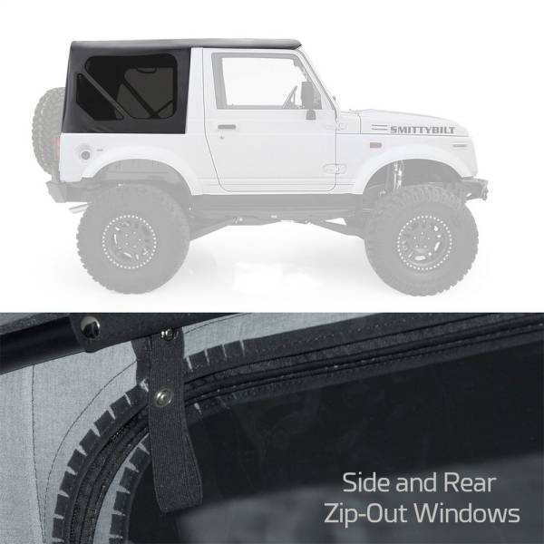 Smittybilt - Smittybilt Oem Repl Soft Top Black W/Zip Out Windows 98515