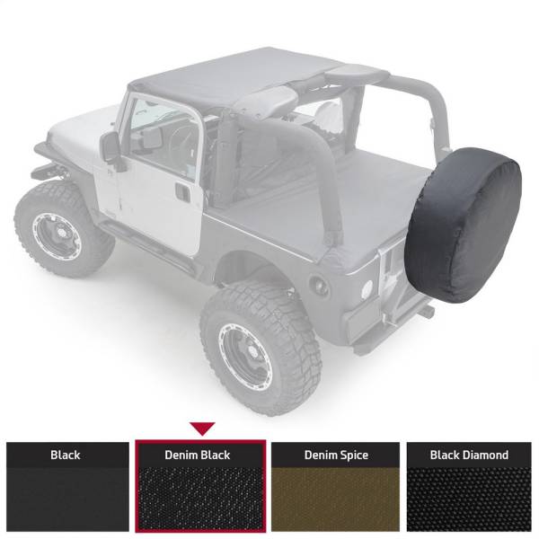 Smittybilt - Smittybilt Spare Tire Cover - X-Large Tire (36"-37"X12.50) - Denim Black 773615
