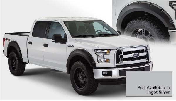 Bushwacker - Bushwacker Fender Flares Pocket Style-Color Ingot Silver Smooth Finish 4 Pc 20935-52