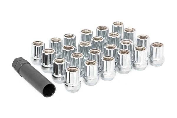Rough Country - Rough Country M12X1.25 Wheel Installation Kit w/ Lug Nuts and Socket Key - Chrome Open End ATD0366OE24
