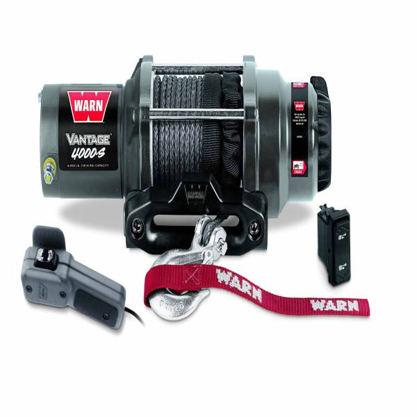 Warn - Warn 12 Volt DC Battery 4000 LB Cap 50 Ft Synthetic Rope 89041