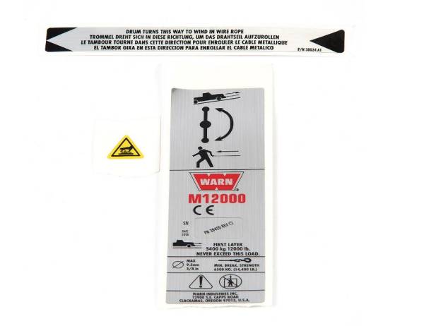 Warn - Warn Winch Label 38424
