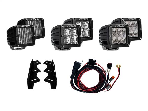 RIGID Industries - RIGID Industries RIGID 2017-2020 Ford Raptor Fog Light Mount Kit, Includes 6 D-Series LED Lights 41610