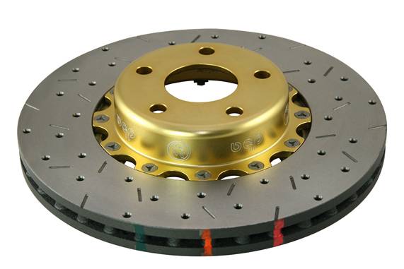Disc Brakes Australia - Disc Brakes Australia Cross Drilled/Slotted Uni-Directional Rotor, Gold Hat DBA5010GLDXS