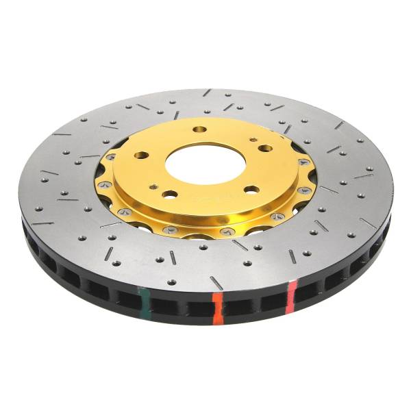Disc Brakes Australia - Disc Brakes Australia Cross Drilled/Slotted Uni-Directional Rotor, Gold Hat DBA52224GLDXS