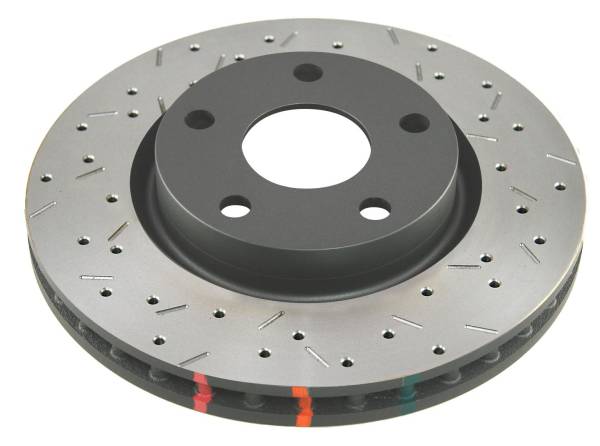 Disc Brakes Australia - Disc Brakes Australia 4000 Series Cross Drilled/Slotted Uni-Directional Rotor; Black Hub DBA42124BLKXS