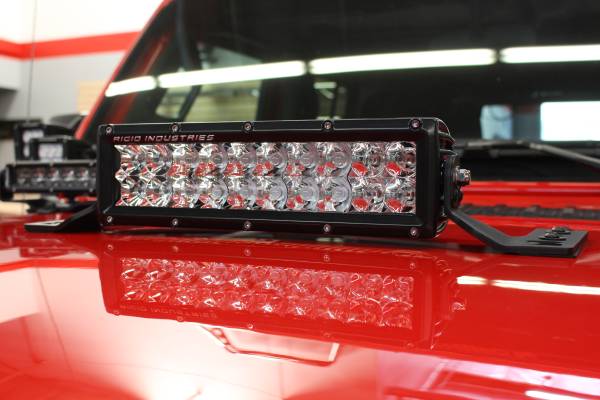 Go Rhino - Go Rhino Jeep Wrangler JL, JLU & JT Center Hood Mount 10" Double Row LED Bar 732100T