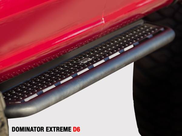 Go Rhino - Go Rhino D6 Dominator Steel Side Steps-Black Textured Powdercoat with Mounting Brackets D64516T