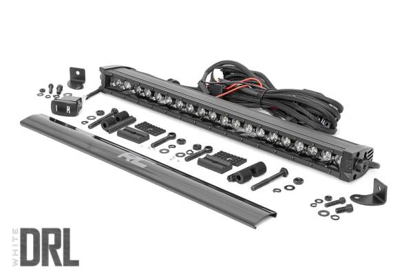 Rough Country - Rough Country 20-inch Cree LED Light Bar - (Single Row, Black Series w/ Cool White DRL) 70720BLDRL