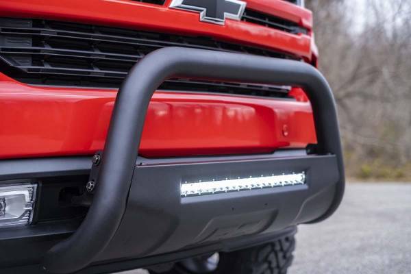 Rough Country - Rough Country GM 19-20 Silverado/Sierra 1500 Bull Bar w/LED Light Bar (Black) B-C4072