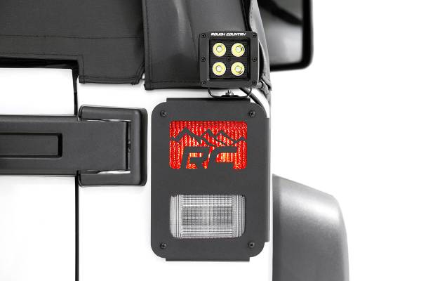 Rough Country - Rough Country Wrangler JK Tail Light Covers - Mountain Design (Pair) 1078