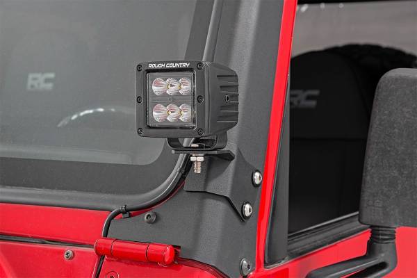 Rough Country - Rough Country Jeep Lower A-Pillar Light Mounts (97-06 Wrangler TJ) 70046