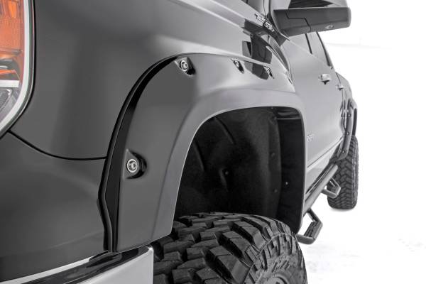 Rough Country - Rough Country Pocket Fender Flares w/ Rivets (6.5-foot and 8-foot Bed Models) F-C11412