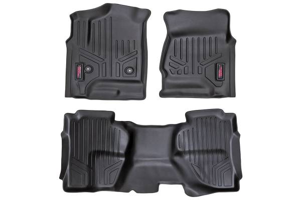 Rough Country - Rough Country Heavy Duty Floor Mats - Front and Rear Combo (Double Cab Models) M-21412