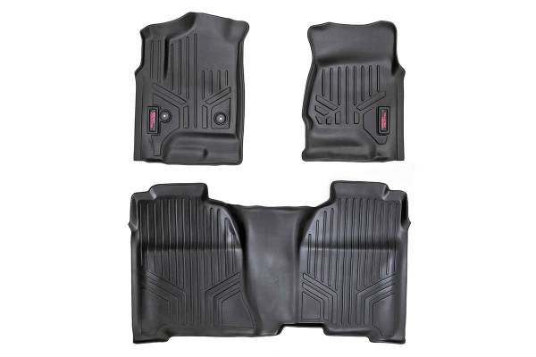 Rough Country - Rough Country Heavy Duty Floor Mats - Front and Rear Combo (Crew Cab Models) M-21413