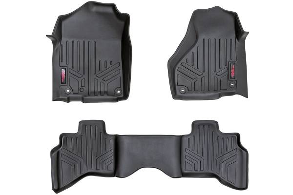 Rough Country - Rough Country HD Floor Mats - Front/Rear Combo (Quad Cab Models w/Full Length Floor Console) M-31212