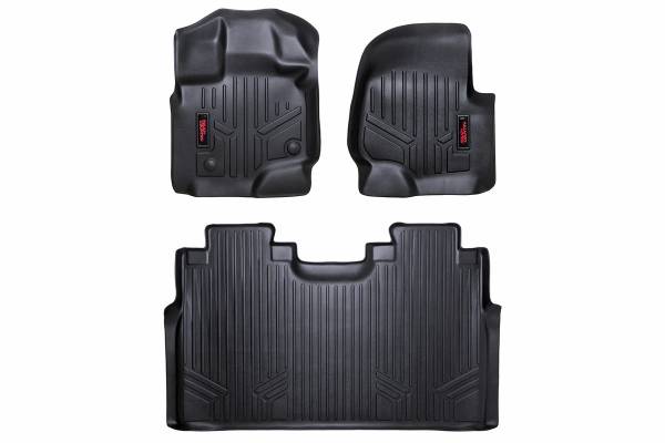 Rough Country - Rough Country Heavy Duty Floor Mats - Front and Rear Combo (SuperCrew Cab Models) M-51512