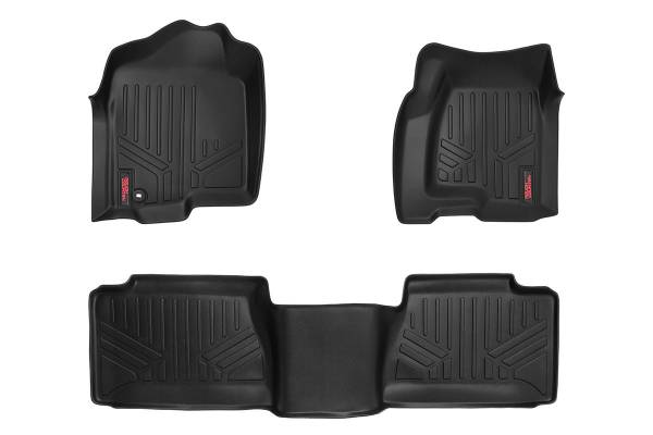Rough Country - Rough Country Heavy Duty Floor Mats - Front and Rear Combo (Extended Cab Models) M-29912