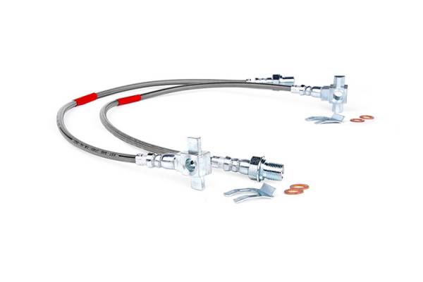 Rough Country - Rough Country Front Extended Stainless Steel Brake Lines for 4-6-inch Lifts 89340S