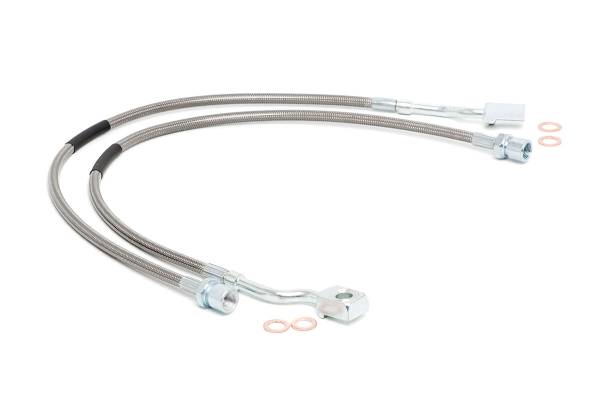 Rough Country - Rough Country Front Extended SS Brake Lines (07-17 GM 1500 Pickup and SUV) for 5-7.5-in Lifts 89370