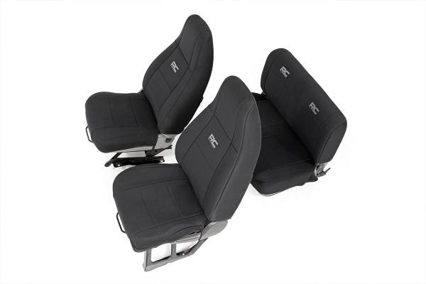 Rough Country - Rough Country Jeep Neoprene Seat Cover Set / Black (91-95 Wrangler YJ) 91009