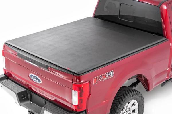 Rough Country - Rough Country Ford Soft Tri-Fold Bed Cover (99-16 F-250/350 - 6' 5" Bed w/o Cargo Mgmt) RC44599650
