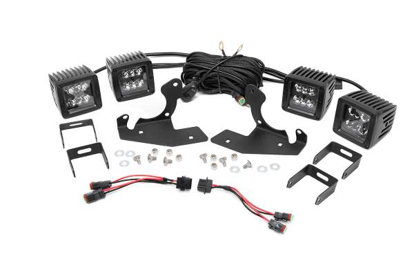Rough Country - Rough Country Dual 2in Black Series CREE LED Fog Lights and Mounts Kit (Chevrolet HD Pickups) 70628