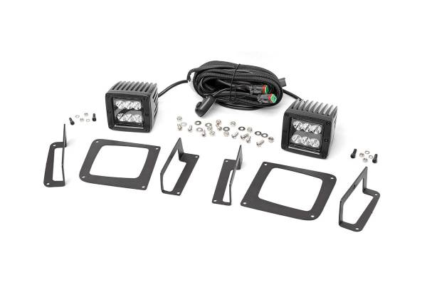 Rough Country - Rough Country 2-inch Black Series CREE LED Fog Light Kit (GMC Sierra 1500) 70689