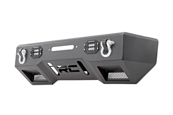 Rough Country - Rough Country Front Stealth Stubby Winch Bumper w/ Black Series LED Lights 11831