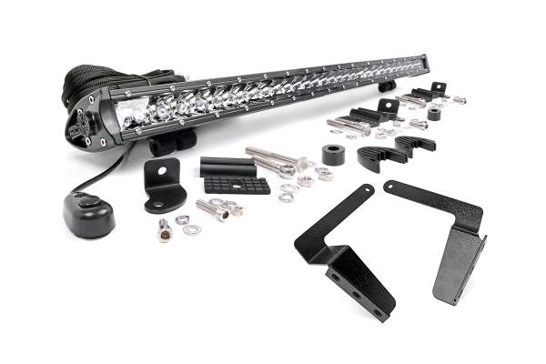 Rough Country - Rough Country 30-inch Chrome Series Single Row LED Light Bar and Hidden Bumper Mounts Kit 70656