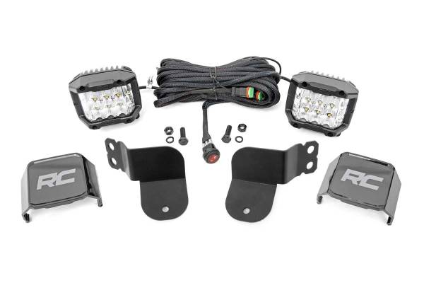 Rough Country - Rough Country Polaris Dual LED Cube Kt - Blk Ser w/3in Osram Wide Angle LED (16-20 General) 93023