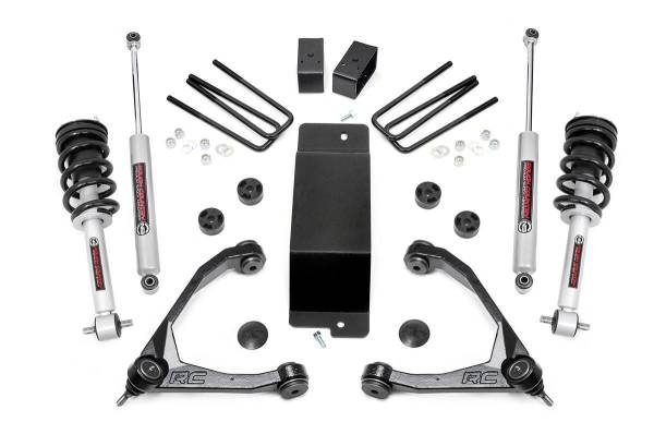 Rough Country - Rough Country 3.5in GM Suspension Lift Kit, Upper Control Arms, N3 Struts (14-16 1500 PU 4WD) 19432